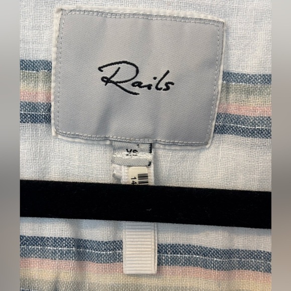 Rails Women's Angelina Cape May Stripe Linen Short White Dress Size XS - Picture 2 of 6